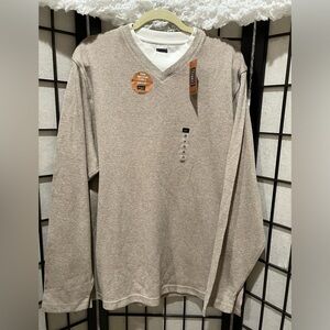 Haggar Beige Long Sleeve 2–In—1 BUILT IN TEE, MEN SIZE L: